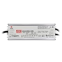 MEAN WELL HLG-80H-12B LED Driver Single Output Switching Power Supply, Model B, 12 Volt, 5 Amp, 80 Watt