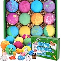 Bath Bombs for Kids with Surprise Toys Inside - 12 Pack Bath Bombs Gift Set for Girls Boys, Bubble Bath Fizzies Balls Kit, Kids Christmas Gifts, Christmas Stocking Stuffers (Package May Vary)