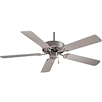 Minka-Aire F547-BS Contractor 52 Inch Pull Chain Ceiling Fan in Brushed Steel Finish