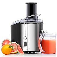 Chefman 2-Speed Electric Juicer, Extra-Wide Feeding Tube for Whole Fruits, Make Nutritious Vegetable and Green Juice, Detachable 1-Quart Pitcher, Built-in Foam Separator, Dishwasher-Safe Parts