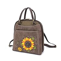 CHALA Convertible Backpack Purse - Sunflower - Stone Gray