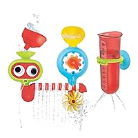 Yookidoo Baby Toddler Bath Wall Toy (Ages 1-3) Waterfall Spinning Gears & Rotating Googly Eyes - Mold Free - Attach to Any Tub or Shower - Spin N Sprinkle Water Lab - Great for Boys, Girls,& Kids