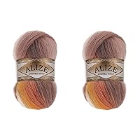 Alize Angora Gold Batik Yarn 20% Wool 80% Acrylic Lot of 2skn 200gr 1204yds Thread Crochet Lace Hand Knitting Turkish Yarn (4741)