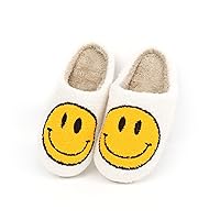 Smiley Face Slippers Smiley Slippers for Women Indoor and Outdoor Smiley Face Slippers for Women House Shoes Soft Slippers for Women and Men (white,9)