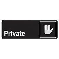 Hillman 841756 Private Visual Impact Self Adhesive Sign, Black and White Plastic, 3x9 Inches 1-Sign