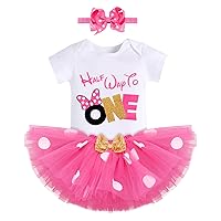 IBTOM CASTLE Polka Dots 1st 2nd 3rd Birthday Party Outfit for Baby Girl Princess Top+Tutu Skirt Dress up Photo Shoot Set
