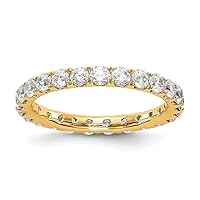 14k Gold Lab Grown Diamond SI1 SI2 G H I Eternity Band Size 9.00 Jewelry for Women