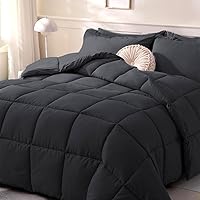 DOWNCOOL Comforters King Size, Duvet Insert,Black All Season Duvet, Lightweight Quilt, Down Alternative Hotel Comforter with Corner Tabs (Black, King 102x90 Inches)