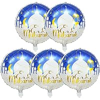 Eid Mubarak Aluminum Foil Balloons 5pcs Ramadan Kareem Film Balloons for Home Garden Muslim Islamic Party Decoration