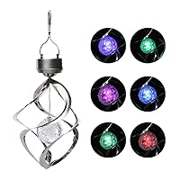 Qiangcui Solar Wind Chimes Lights Waterproof LEDs Colour Changing Hanging Lights with Light Sensor for Lawns Yard Home Party Festival/206 Blue,Green,Purple,red,Silver (Color : Red)