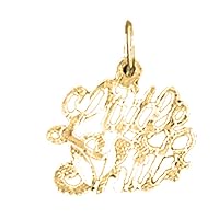 18K Yellow Gold Little #!&$ Saying Pendant, Made in USA