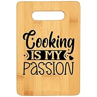 Engraved Bamboo Cutting Board - Grandma Gift, Grandma Birthday, Cooking Is My Passion For Cooking and Baking Present