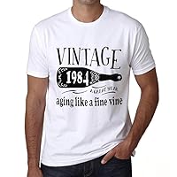 Men's Graphic T-Shirt Aging Like A Fine Wine 1984 40th Birthday Anniversary 40 Year Old Gift 1984 Vintage