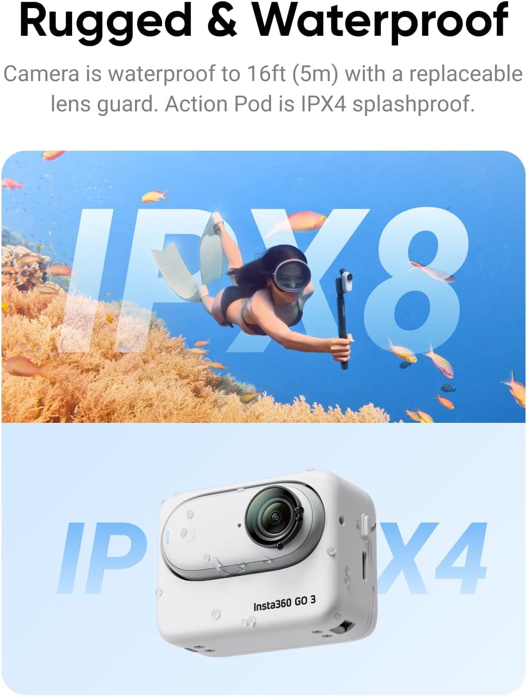 Insta360 GO 3 Action Camera, White - 64GB