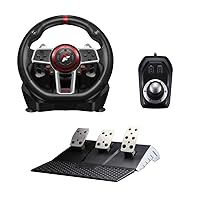 Suzuka 900R racing wheel set with Clutch pedals and H-shifter for PC, PS3, PS4, Xbox 360, XBOX ONE and Nintendo Switch