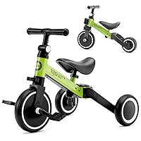 XJD 5 in 1 Kids Tricycles for 12 Month to 3 Years Old Toddler Bike Toddler Tricycle Boys Girls Tricycle for Toddlers 1-3 Baby Bike Infant Trike with Adjustable Seat Height