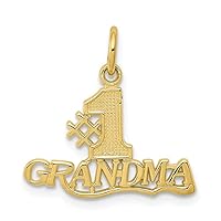 10k Yellow Gold Solid Polished Number 1 Grandma Charm Pendant Necklace Measures 20x18mm Wide Jewelry for Women