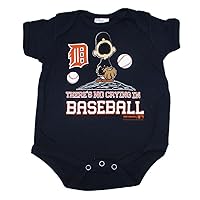 VF Detroit Tigers There's No Crying in Baseball Infant Creeper Bodysuit One Piece - Navy