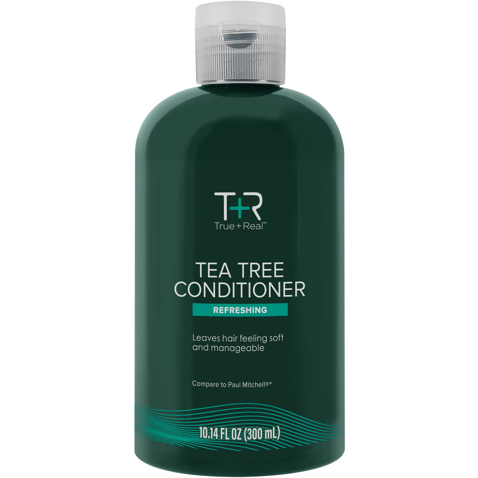 True+Real Tea Tree Conditioner, Moisturizing Formula, Hydrates, Soothes Scalp, Refreshing Mint Scent, For All Hair Types, 10.14 oz