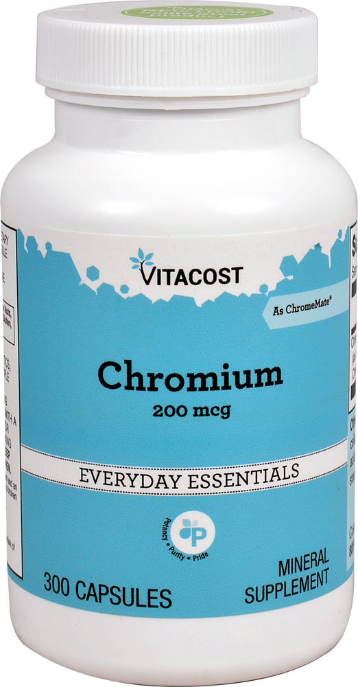 Vitacost GTF Chromium Polynicotinate as ChromeMate - 200 mcg - 300 Capsules