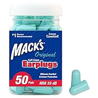 Original Soft Foam Earplugs, 50 Pair - 33dB Highest NRR, Comfortable Ear Plugs for Sleeping, Snoring, Work, Travel & Loud Events | Made in USA