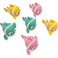 Tipmant Cute Baby Toddler Bath Toy Wind Up Fish Animal for Bathtub, Water Tank, Swimming Pool 1 2 3 4 5 6 Year Old Kids Birthday Gifts - 6 Pack