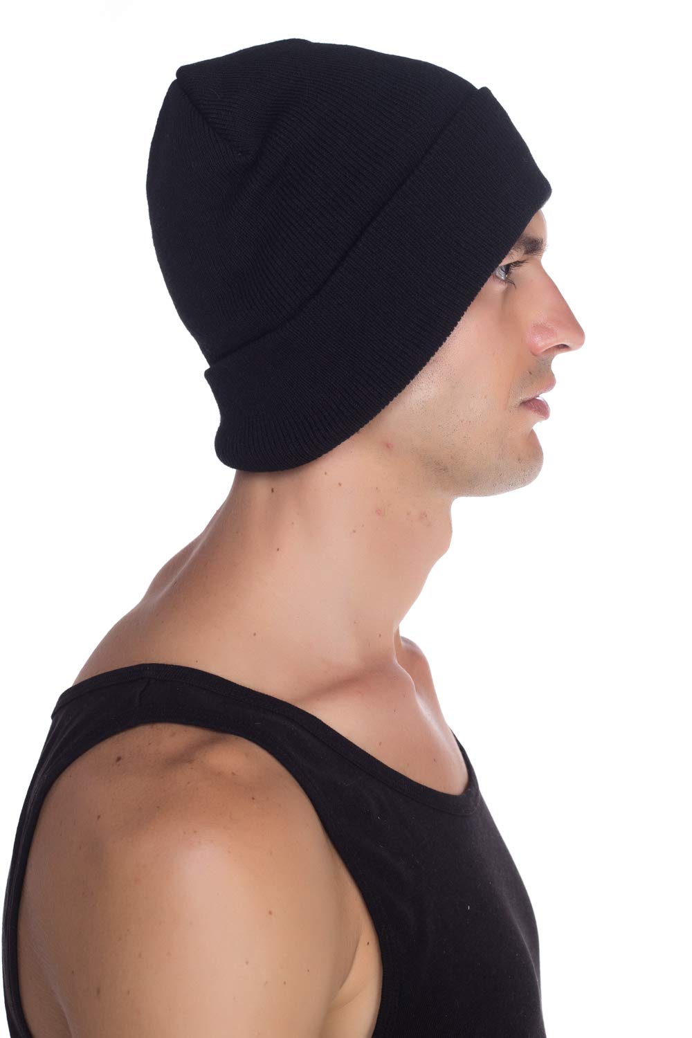 Top Level Beanie Men Women - Unisex Cuffed Plain Skull Knit Hat Cap