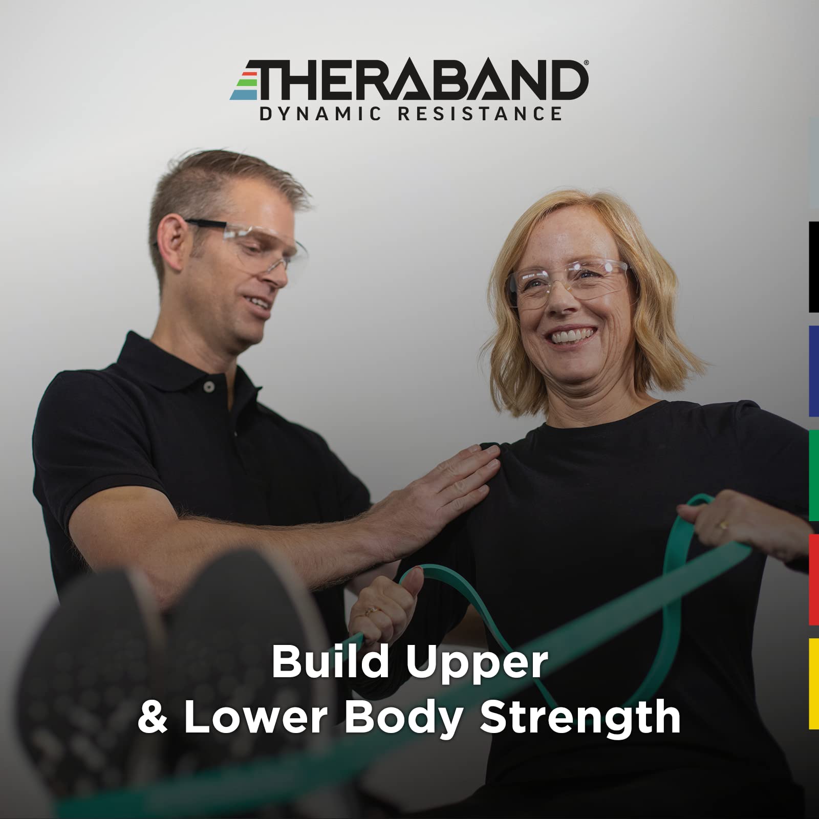 THERABAND High Resistance Bands, Set of 2 Elastic Super Bands for Improving Flexibility, Injury Rehab, & Full Body Workouts, Heavy Duty Stretch Bands for Lifting