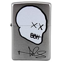 Norman Reedus Exclusive Zippo Lighter with Big Bald Head Logo - Chrome with White Logo