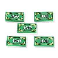 Batman x5 Green Money Tile City $100 Dollar Bill Bank Cash Minifigure New