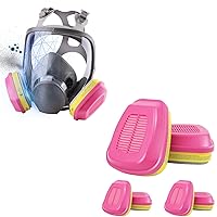 Full Face Respirator Mask Plus 6 PCS (3 Pair) 60923 Filter Cartridges