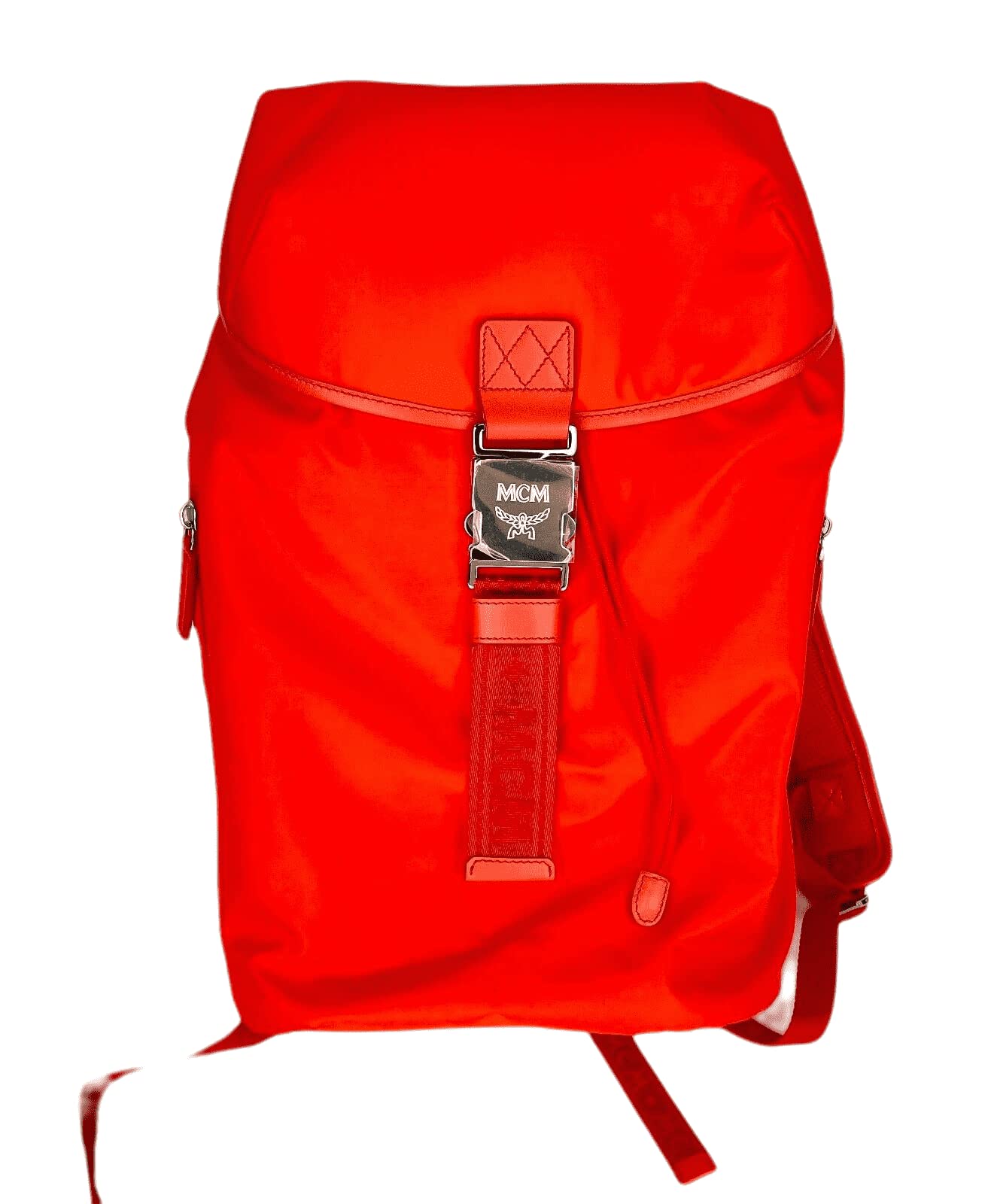 MCM Women's Orange Red Nylon Luft Hoodie Backpack/Detachable Hood MMK9SNX34OX001