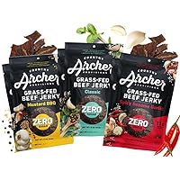 Zero Sugar Variety Pack Beef Jerky by Country Archer, 100% Grass-Fed, Keto Snack, 2 Ounces, 6 Pack