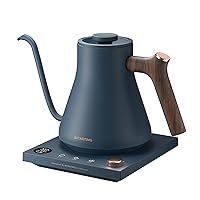 Electric Kettles, INTASTING Gooseneck Electric Kettle, ±1℉ Temperature Control, Stainless Steel Inner, Quick Heating, for Pour Over Coffee, Brew Tea, Boil Hot Water, 0.9L (Navy)