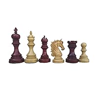 Shera Stallion Luxury Chess Pieces Set Only Handmade Staunton Chess Set Budrose and Boxwood Chess Pieces for Replacement of Missing Pieces Chess Lovers