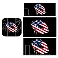 American Lip Switch Sticker Skin Cute Pattern Full Wrap Skin Protection for Switch