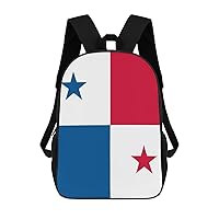 Flag of Panama Casual Backpack 17 Inch Travel Hiking Laptop Business Bag Unisex Gift for Outdoor Work Camping
