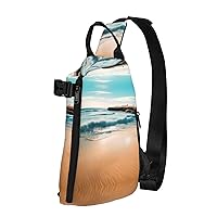 Polyester Fiber Waterproof Waist Bag -Backpack 4 Pocket Compartments Ideal for Outdoor Activities Beach scenery