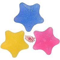 Star Shape Hand Therapy Exercise Balls Fidgets Stress Relief Ball Hand and Finger Grip Strengthening Therapy Exercise Gel Squeeze Balls Kits Rehabilitation & Grip Strengthener