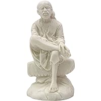 Ssr Sai Baba Off White Resin Home Decor Car Dashboard Idol Gift Worship Spiritual Figurine 4 Inch Statue
