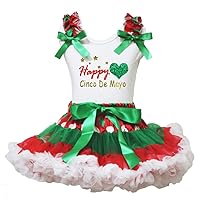 Petitebella Happy Cinco De Mayo Heart Shirt Petti Skirt Girl Outfit 1-8y