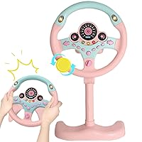 Steering Wheel Toy Simulated Steering Wheel Kids Baby Steering Wheel Toy with Music and Light, Steering Wheel Preschool Toys Pretend Driving Car Toy Gifts for Kids 1