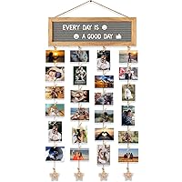 Picture Frames Collage Wall Decor Hanging Photo Display Frame Felt Letter Board with 340 Letters and 30 Clips, Unique DIY Collage Picture Frames for Dorm Room Decor, Christmas Birthday Party