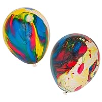 Vibrant Multicolor Marbleized Latex Balloons - 12
