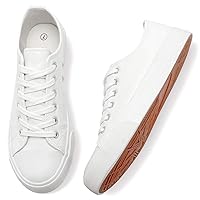 Adokoo Women's Fashion Sneakers PU Leather Casual Shoes White Tennis Shoes