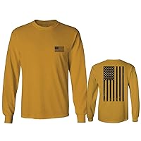 Vintage American Flag United States of America Military Army Marine us Navy USA Long Sleeve Men's