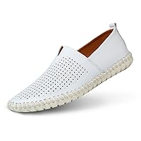 Men's Genuine Leather Loafer Shoes Slip On Soft Walking Driving Shoes
