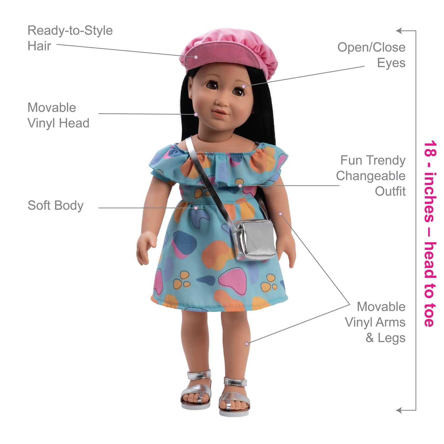 Adora Asian 18-inch Doll Amazing Girls Zoe The Artist (Amazon Exclusive)