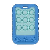 Nuby Baby Teething Toy - BPA Free - 3+ Months - Giggle Bytes Sensory Popper Cellphone - Blue