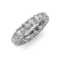 Round Lab Grown Diamond Women Gallery Eternity Ring Stackable 4.25 ctw-5.00 ctw 14K Gold